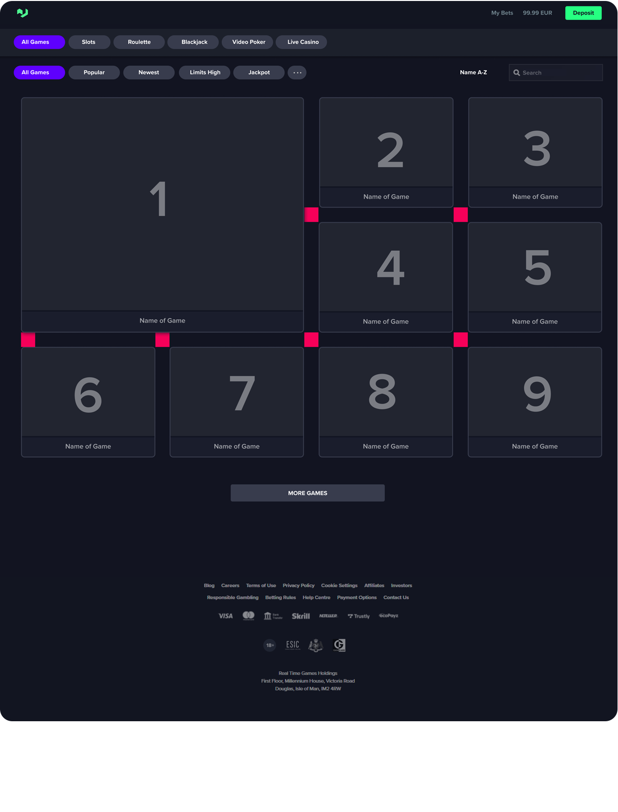 Planning for v.01 of the Luckbox casino